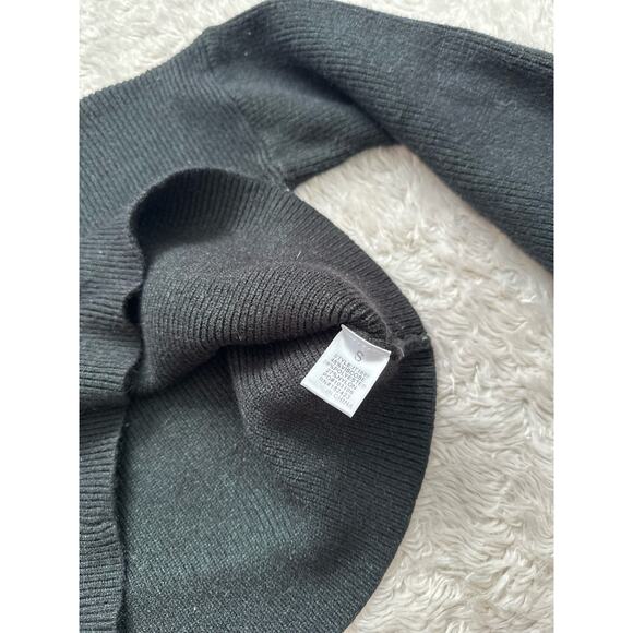 Fashion Nova Small Dark Green Cropped Knit Turtleneck Sweater Balloon Sleeve - Picture 6 of 7